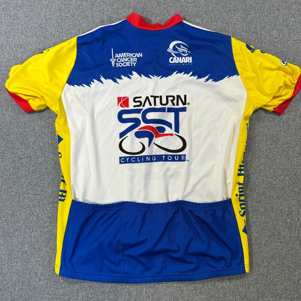 Canari Saturn SST Cycling Tour Jersey XXL Mens Blue Yellow American Cancer Soc‎ - Picture 3 of 7
